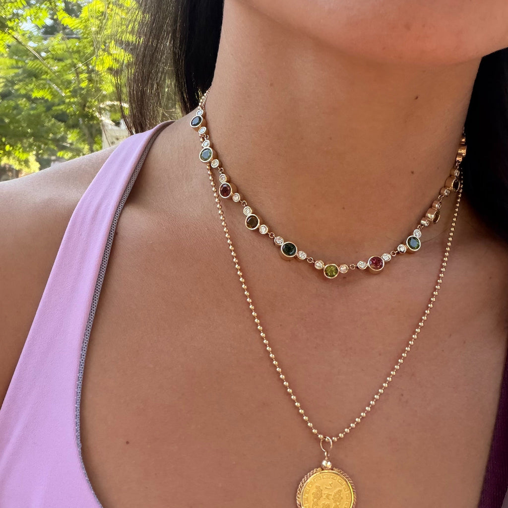 Origin Necklace in Tourmaline & Diamond