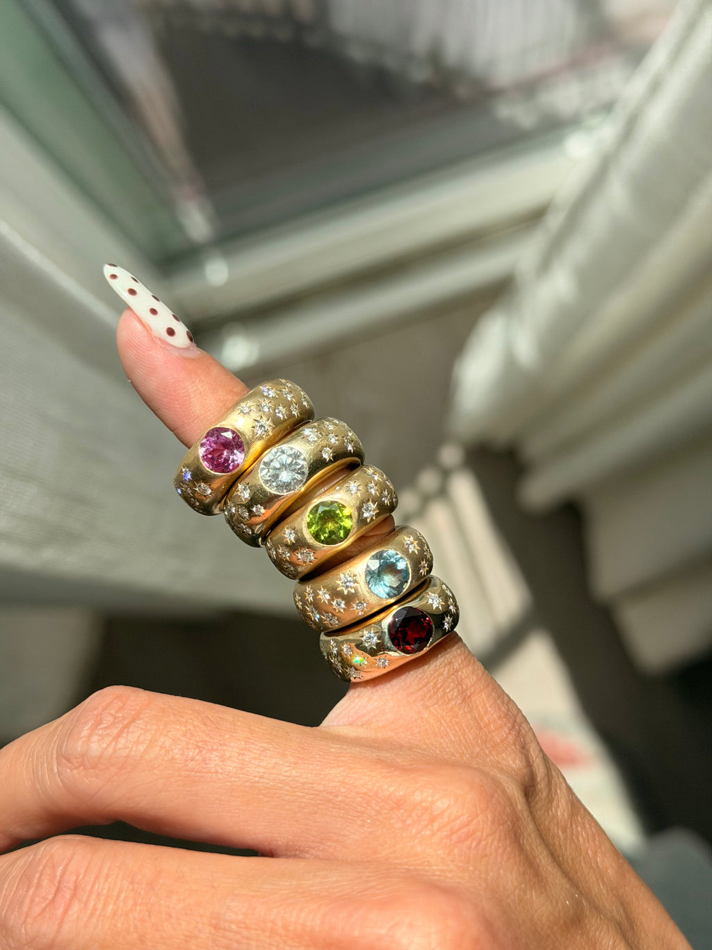 Meridian Dome Ring in Garnet