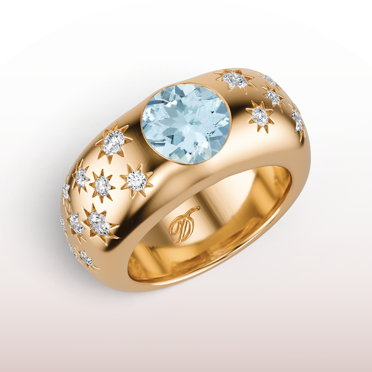 Meridian Dome Ring in Aquamarine