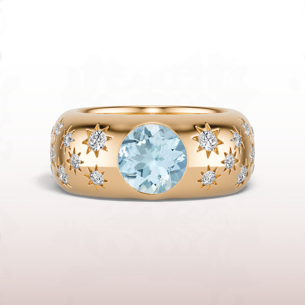 Meridian Dome Ring in Aquamarine