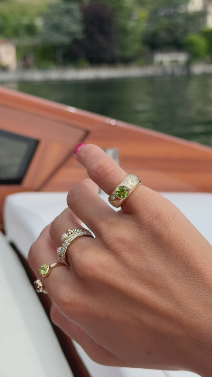 Meridian Dome Ring in Peridot